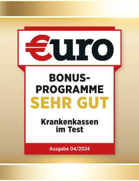 Die Zeitschrift Euro hat die BAHN-BKK im Bereich Bonusprogramme mit "Sehr gut" ausgezeichnet.